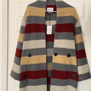 Isabel marant Gabrie Striped Blanket Coat